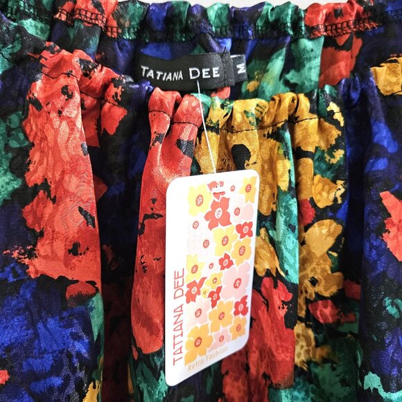 Size M Cropped Peasant Blouse Primary Colors NWT - Picture 8 of 8